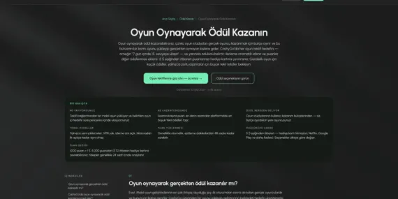 CashyGo oyun görevleri sayfası ekran görüntüsü