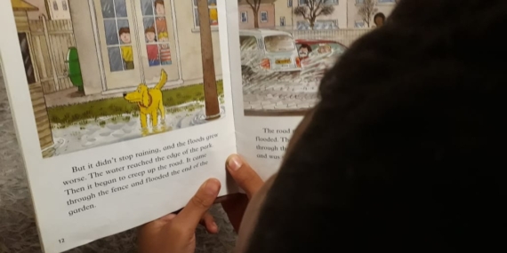 Kitap okuyan meraklı bir çocuk